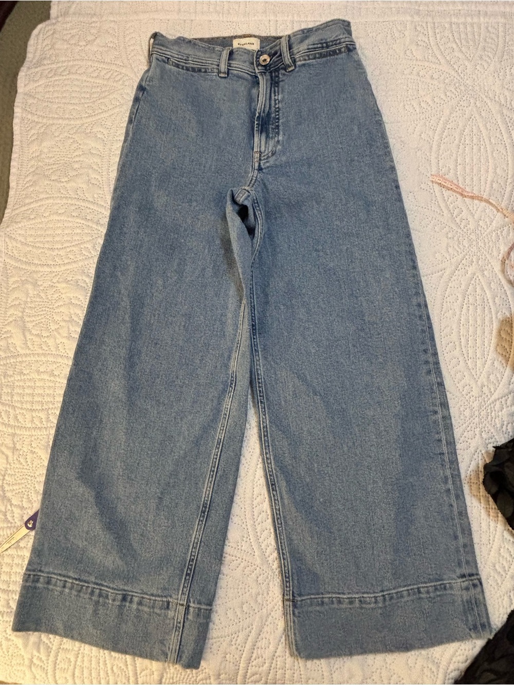 Everlane Light High Rise Cropped Wide-Leg Jeans Size 26